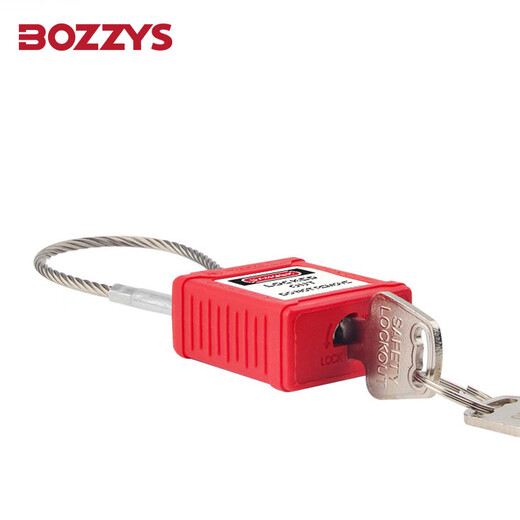 BOZZYS engineering padlock stainless steel cable safety lock 150*3.2MM energy isolation industrial cable safety lock BD-G41KD 2 keys not open