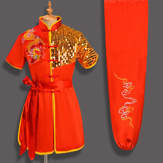 Xibai Martial Arts Performance Kostüm für Erwachsene Performance Kostüm Kung Fu Martial Arts Uniform Männer und Frauen chinesischer Stil Martial Arts Training Wettbewerb Anzug Anti-Dragon Black 170
