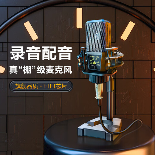 Wise Country Recording Studio Sound Quality Computer Microphone Dynamic Desktop Sound Card Live E-Sports Capacitor Game Mike K Song Radio Anchor Equipment Microphone Desktop Speaker Notebook 3.5
