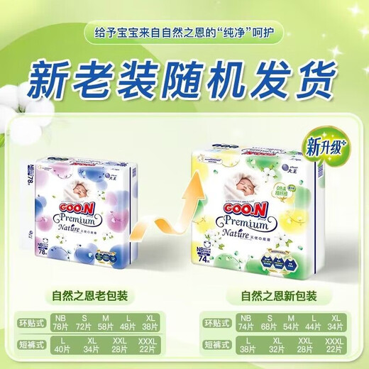 King (Goo.N) [neuer und alter Pack zufällig] Engel natürliche Gnadenwindel Windel Babywindel-Windel Hygroscopic Windel Lap Shorts XXXL20+2 Tabletten (18-35 kg)