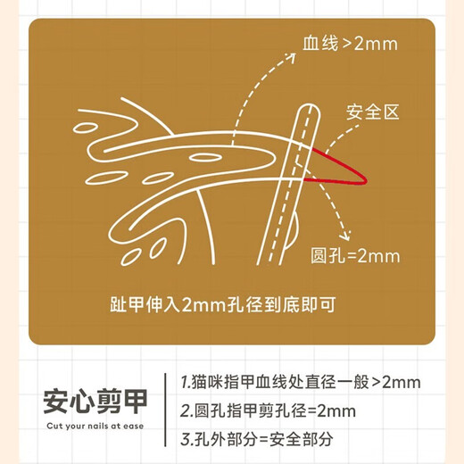 Anti-cutting small blind scissors cat nail clippers special pet cat small round hole novice nail clipper nail clipper small blind scissors blue and white double holes