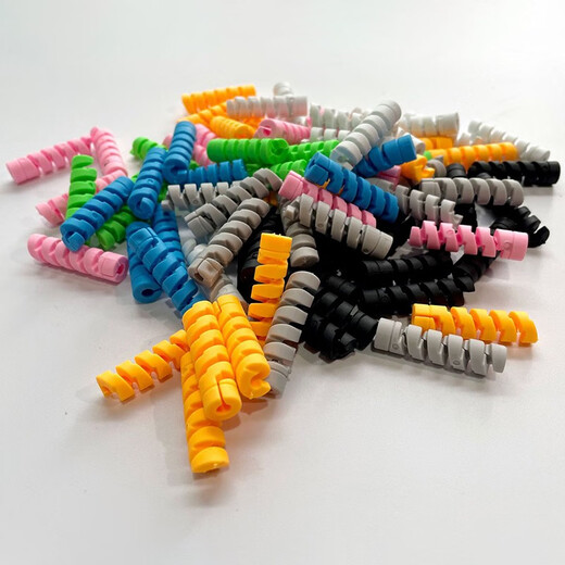 Dongzhitiandi q threaded data cable protective sleeve rubber mobile phone charging cable universal anti-folding and anti-breaking charger connector protection data cable protective sleeve 10 pieces in mixed colors
