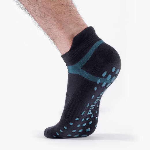 Huodiniao autumn and winter sports socks men's professional non-slip adult running Pilates socks indoor jump rope floor socks yoga socks green black two pairs