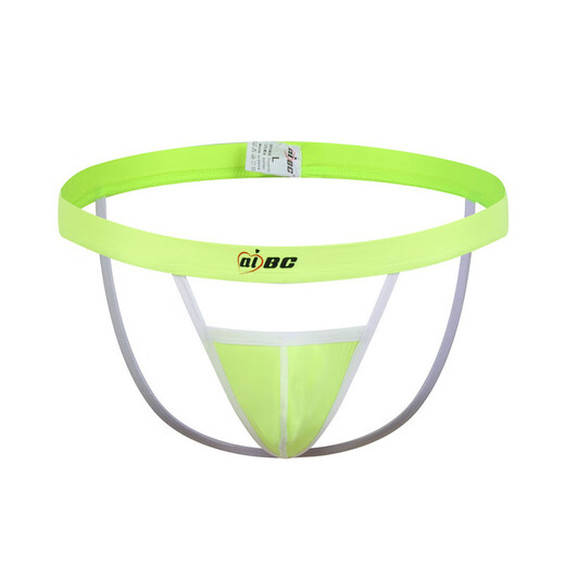 Please confidential delivery men's underwear sexy double thong ice silk low waist thin section hollow buttocks sex sky blue M