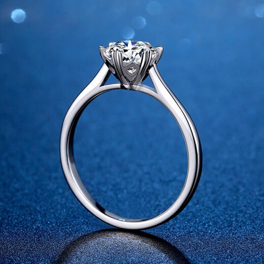 AVHE Platinum Diamond Ring Cultured Artificial Diamond Straight Arm Snowflake Real Diamond Ring New Wedding Gift Chinese Valentine's Day Platinum for Girlfriend Platinum Straight Arm Snowflake-70 Points D Color Cultured Diamond Ring No. 9-20 Available for Consultation