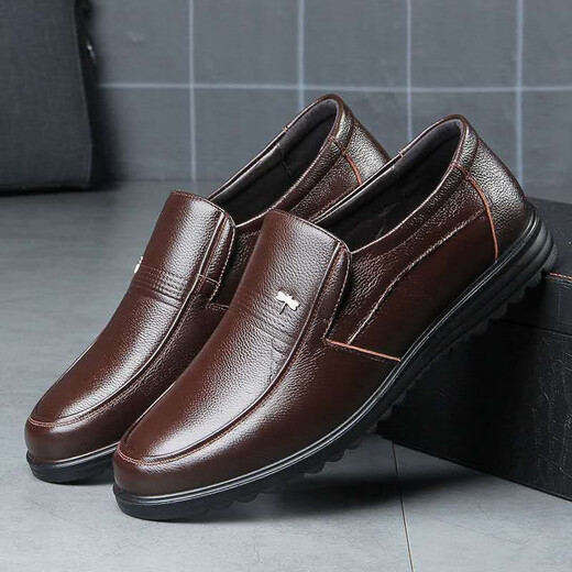Dragonfly Marke [100% volle Kuhwahnsinns] Herrenlederschuhe Business Casual Echtes Leder nicht rutschfest