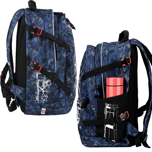 Lego Lego Schoolbag Student Sackepack Children Children 1-3-3-6 sac à dos éclaire le cadeau Burden Male Blue 20041