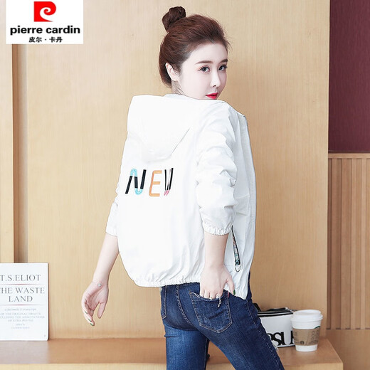 Pierre Cardin Autumn Jacket Women's 2025 New Fashion Embroidered Small Short Jacket Hooded Versatile Baseball Uniform Top Black Velvet Thickened Autumn and Winter S Recommendation 95Jin Jin is equal to 0.5kg or less