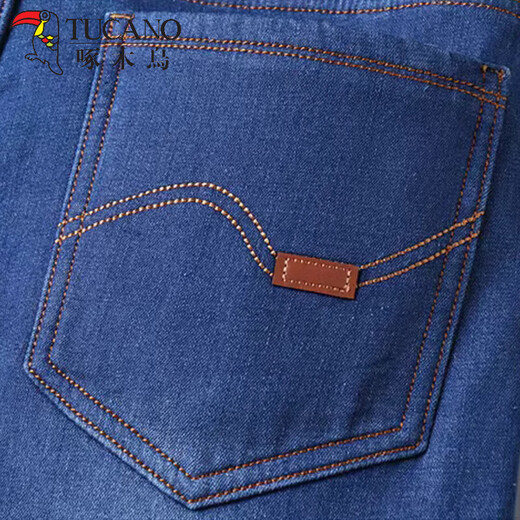 Woodpecker jeans men's autumn and winter new velvet thickened men's elastic loose straight leg casual large size long pants for middle-aged and young people 021 blue velvet + 021 black velvet 32 (130-140Jin Jin is equal to 0.5 kg)