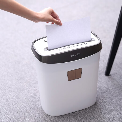 Deli Paper Shredder Nivel 4 Oficina confidencial y hogar Documento de papel de gran capacidad Redder 9928 6 Piezas 5 minutos Nivel 4 Confidencial Capacidad de 15L