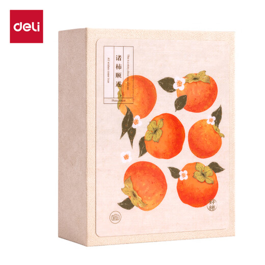 Deli Photo Album 5-inch 100-piece family photo album couple travel photo album commemorative album children's growth record book Persimmon style PQ856