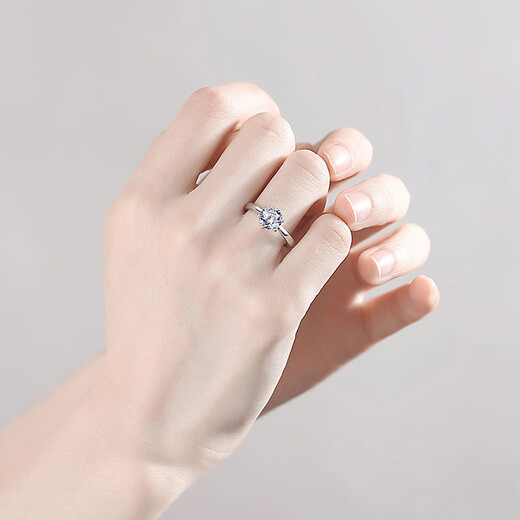 RHMPT950 Platinum Couple Ring One Carat Moissanite Diamond Ring Platinum Wedding Valentine's Day Gift for Girlfriend Platinum Couple Ring Pair + Certificate + Gift Box