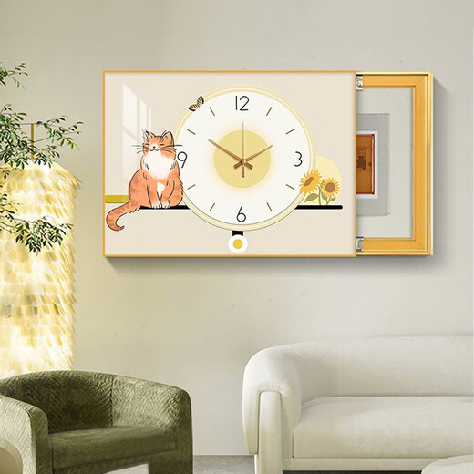 
CLCEY feel painting, small fresh meter box decoration painting, simple modern distribution box painting with clocks, new style switch box weak current box K12101 70*50cm (blocking 60*40) hydraulic black frame