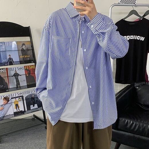 MGJO flannel shirt men's plaid shirt men's long-sleeved 12 spring and autumn high-end inner wear Korean version trendy slim and handsome no-iron casual business shirt 9923 small grid black XL 130Jin Jin equal to 0.5 kg to wear