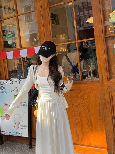 Gochiei sanftes und dünnes Kleid für Frauen im frühen Frühlings- und Sommerschlampe-Hosenträgern, die mit hoher taillierter langer Rock-Strickjacke + Weste + Rock 2xl empfohlen werden, 125-135jin [Jin entspricht 0,5 kg]