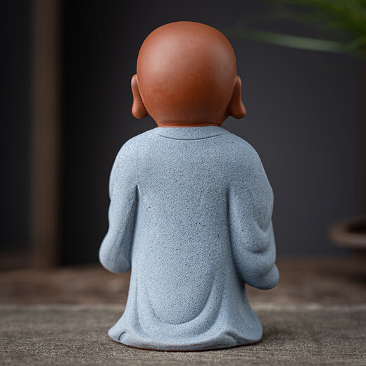 Yuxuan Creative Walker Little Monk Zisha Tea Pet Tea Leaky Tea Filter Tea Set Creative All-Porcelain Filter Ornament XWH-Walker Little Monk Gray Clothes