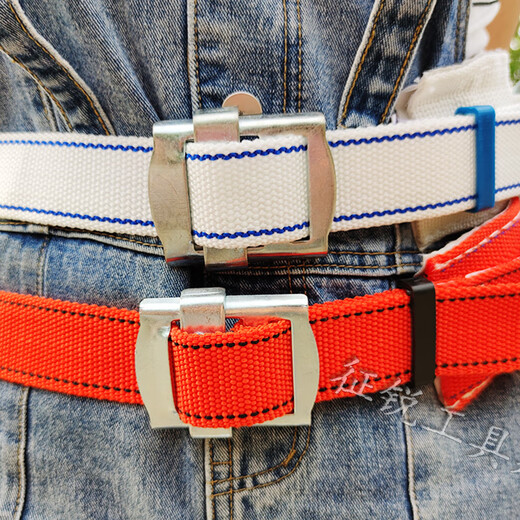 National standard thickened electrician's safety belt power belt climbing telephone pole outdoor tree anti-fall fence safety belt national standard electrician's safety belt_double hook white model