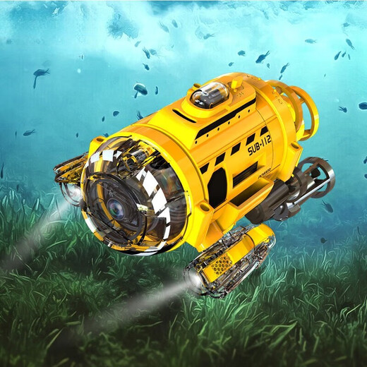 El submarino de control remoto de Quanguangchen con cámara puede sumergirse en el submarino para tomar fotos y video submarino en el agua y alimentar a Fish 1cm1cm estándar oficial de champán