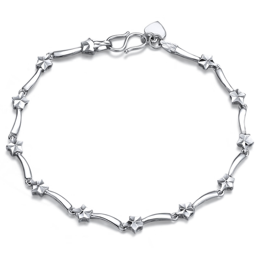 Shengshi Qiyuan (SHENGSHIQIYUAN) platinum bracelet for women pt950 fashion trend star bracelet hand ornament solid platinum bracelet for women as a gift for girlfriend Star bracelet 18 cm 6.3-6.5 g