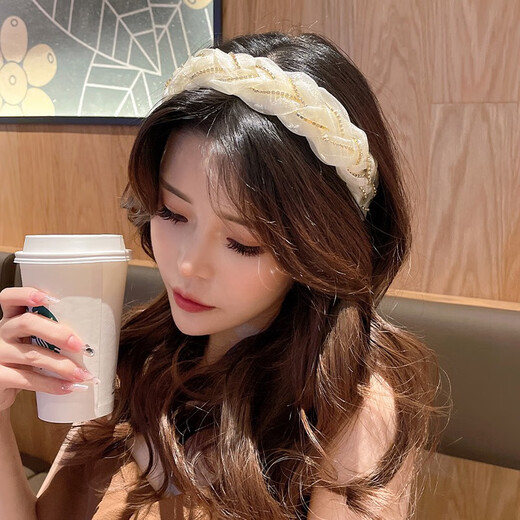 Kamalun (KAMALUN) hairband female forest style high-end rhinestone headband 2025 new pressure hair headband hair accessories for girlfriend birthday gift black + brand gift box