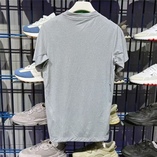 Adidas kurzärärmiges T-Shirt für Männer 2025 Sommer Sportswear Fitness Training Sweatshirt, das atmungsaktive halbe Ärmeln läuft, HB9194 Gray M empfohlen 135-155Jin [Jin ist 0,5 kg]