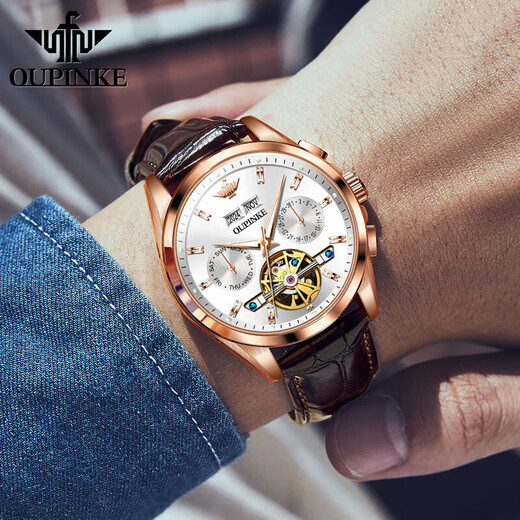 Top 10 des montres certifiées suisses pour les hommes montres mécaniques entièrement automatiques pour hommes pour les montres pour hommes pour les montres masculines haut de gamme lumineuses et étanches pour l'opine 3291 Rose blanche, lettres gratuite, garantie à vie