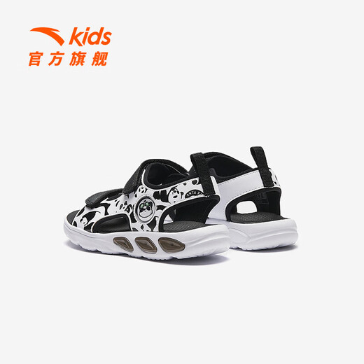 Anta children's sandals boys open-toe beach shoes 2024 summer new Velcro casual breathable outdoor sandals Anta white/black-3 32
