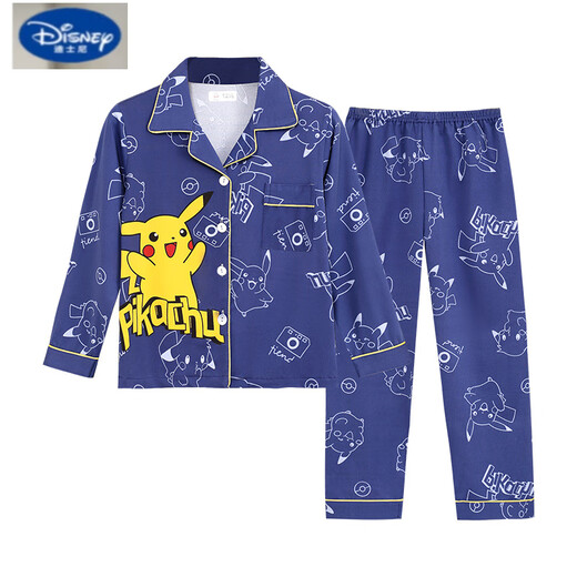 
Disney children's pajamas boys spring and autumn long sleeves pure cotton thin little boy cartoon Spider-Man dinosaur home suit Lapel G1047# Ultraman Feitian 10 size [suggested height 105-115cm]
