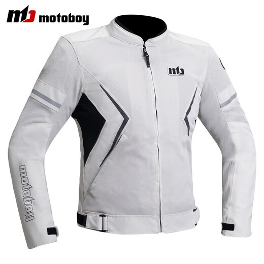 MOTOBOY summer motorcycle riding suit men's mesh breathable motorcycle suit anti-fall riding jacket racing suit suit rider suit SJ-07AIR off-white top XL