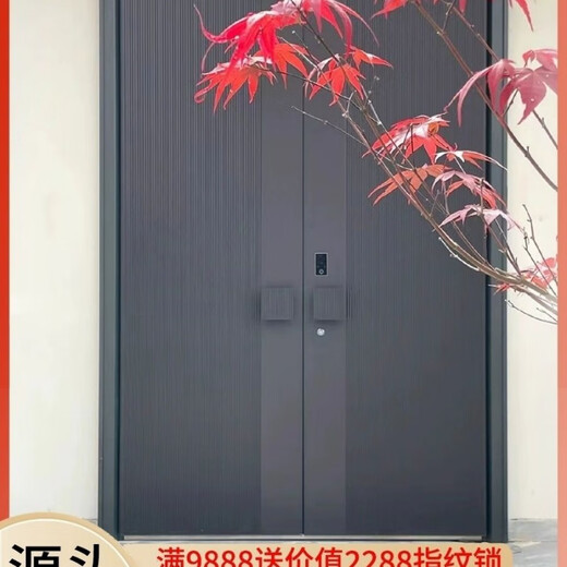 维诺亚铜门别墅大门双开门农村自建房镀铜对开子母入户门铸铝门定制 钢铜0.8镀锌龙骨PVC防火平方价