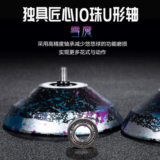 Yuan Clan Yo-Yo Professional Game Ball Dead Sleep Yoyo Алюминиевый сплав соревновательный сплав Yoyo Ball Toys Snow Demon Camouflage Blue [с пятью частями]
