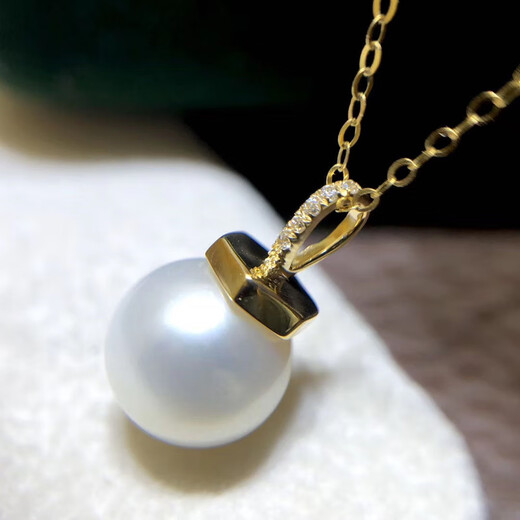 Baozha DIY Accessories G18K Gold Pearl Pendant Empty Holder Fashionable K Gold Pearl Necklace Pendant Empty Holder 9-12mm 18K Gold Pendant Empty Holder Does Not Include Beads or Chains