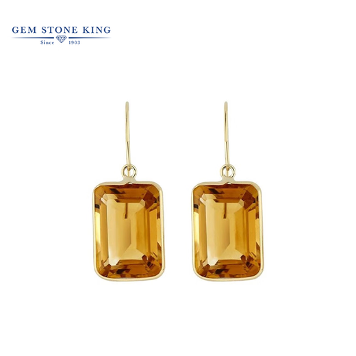 GEM STONE KING 14 carat citrine earrings 14K gold set with colored gemstones earrings and earrings as birthday gifts for girlfriends and best friends citrine earrings
