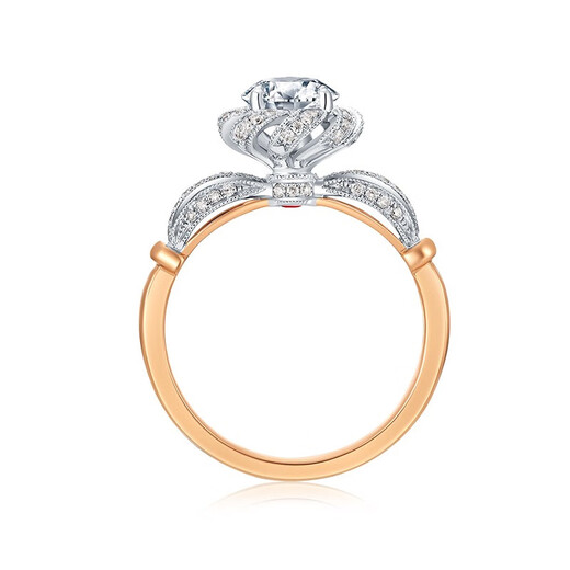 Liuguifu Jewelry 18K Rose Gold Diamond Proposal Proposal Ring Group-set Diamond Ring Star Putiya Series Birthday Gift 20 Points, VS/Weixia, F-G/Excellent White No. 9