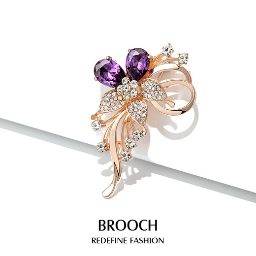 Miling corsage brooch high-end exquisite fashion high-end women's pin accessories luxury suit brooch women's high-end light luxury blue