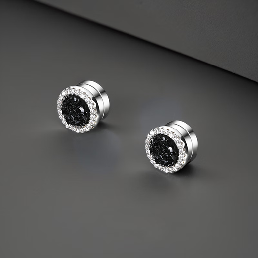 BJYL Magnetic Ear Clips Men's No Piercing Earrings Men's Single Trendy No-Punch Ear Jewelry Light Luxurious Temperament Women's Painless Pair