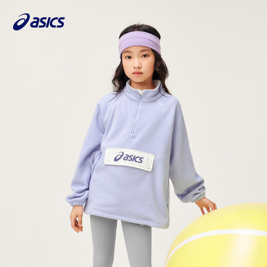 ASICS children's clothing, unisex long-sleeved sweatshirt T-shirt for large children 2024 fashion polar fleece sweatshirt T-shirt 333241213066