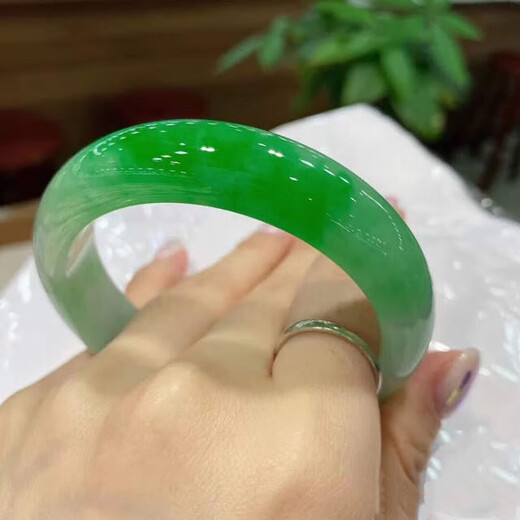 Burmese Laokeng jade bracelet, floating green jade bracelet, square ice type floating green peace bracelet, square jade bracelet, 59 rings
