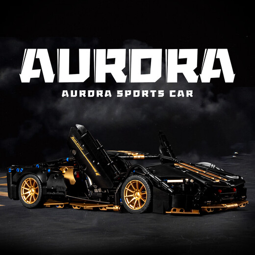 Lamborghini building blocks Bugatti remote control sports car boy racing assembly toy car model gift T1003 black gold Lambo-static version