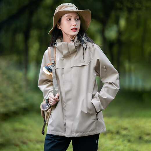 Pathfinder Suzaku Jacket Women's Three-in-One Fleece Liner Outdoor Mountaineering Jacket Windproof Waterproof Warm Jacket Men's Black丨Fleece Two-piece Set L