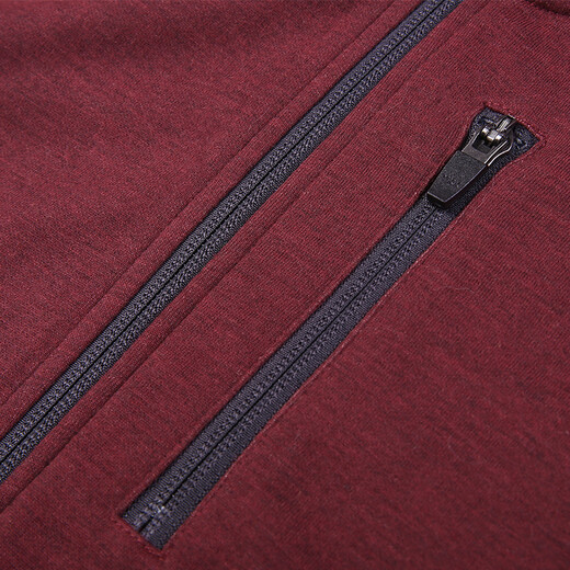 Naturally Inspired NI Men's 280gm Quick-drying Warm Merino Wool Double-sided Brushed Stand Collar Jacket 104180 Red 104180601 XL
