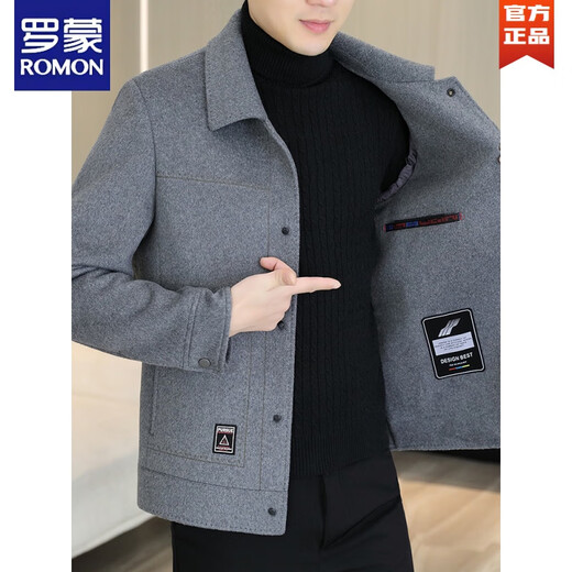 Veste en laine de laine Romon Courte à double côte à double face 2025 Automne et hiver Nouvel hommes épaissis en tweed N2308 AUTOPORABLE DOWN DOWN LIGNEM