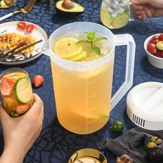 Fully suitable commercial cold kettle, cold kettle, plastic large-capacity cup with scale, household cold white kettle, juice kettle 2500ml
