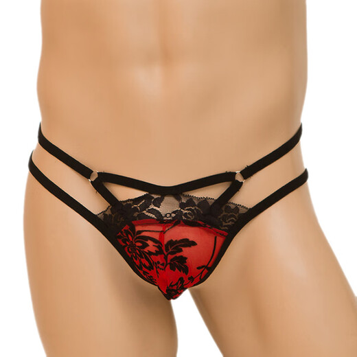 Sexy underwear thong suspenders men's sexy underwear men's leopard print sexy lace three leopard print one size