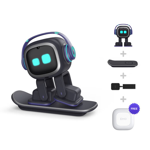 UBL EMO ROBOT Intelligent AI Communication émotionnelle Interactive Dialogue de dialogue Vocation Reconnaissance EMopet Desktop Companion Toy One-à un Service Emo Emo Standard Edition Black