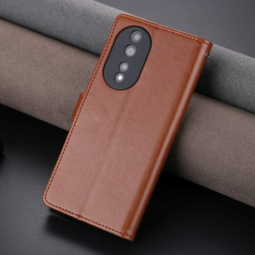 Ju Xiaozhi is suitable for Honor 80 mobile phone case flip leather case ANN-AN00 wallet card-type plug-in case full-package anti-fall soft inner shell with magnetic buckle protective cover for men and women Honor 80 [brown]
