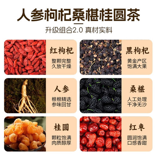加邮邮政农品人参枸杞桑葚桂圆茶黑枸杞红枸杞养生红枣茶六宝茶六堡茶 【体验装】1盒12包,无赠品