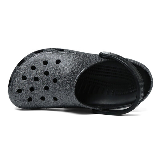 Crocs Crocs Zapatos clásicos de agujeros para niños brillantes para niños y niñas nuevas zapatillas brillantes de los pies 206993_001 Negro y gris 36 -37 Longitud interior alrededor de 225 mm
