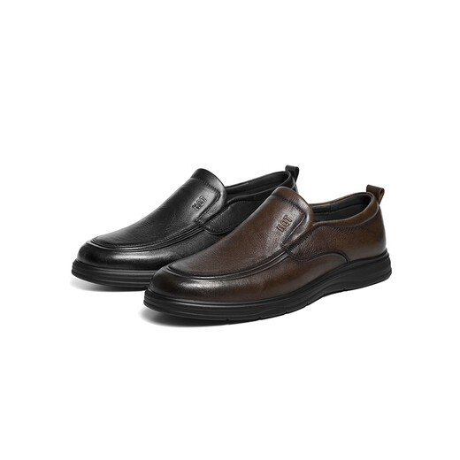 
Red Dragonfly Left Month Leather Shoes 25 Spring Soft Side Shoes Business Casual Shoes Cowhide Men's Shoes WTA15051 Black 39