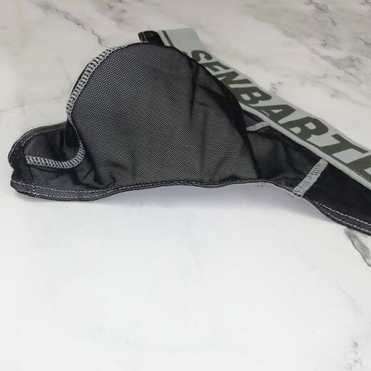 Confidential delivery men's mesh thong comfortable sports one-piece no-take-off transparent U convex large bag orange M